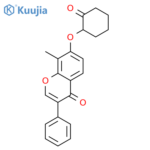 4H-1-Benzopyran-4-one, 8-methyl-7-[(2-oxocyclohexyl)oxy]-3-phenyl- structure