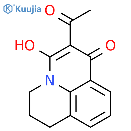 2-acetyl-3-hydroxy-6,7-dihydro-1H,5H-pyrido[3,2,1-ij]quinolin-1-one structure