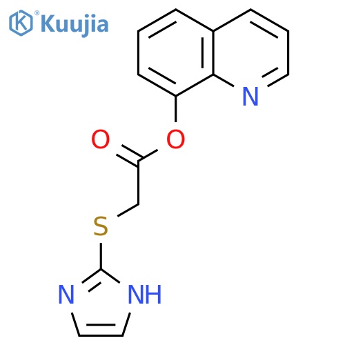 Acetic acid, (1H-imidazol-2-ylthio)-, 8-quinolinyl ester structure