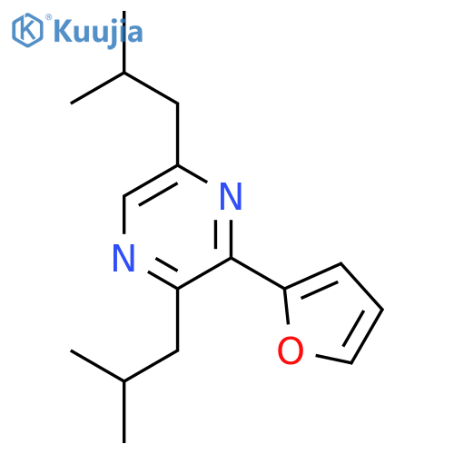 Pyrazine, 3-(2-furanyl)-2,5-bis(2-methylpropyl)- structure