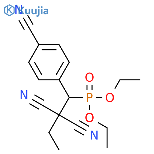 Phosphonic acid, [2,2-dicyano-1-(4-cyanophenyl)butyl]-, diethyl ester structure
