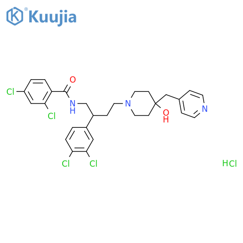 Benzamide, 2,4-dichloro-N-[2-(3,4-dichlorophenyl)-4-[4-hydroxy-4-(4-pyridinylmethyl)-1-piperidinyl]butyl]-, hydrochloride (1:1) structure