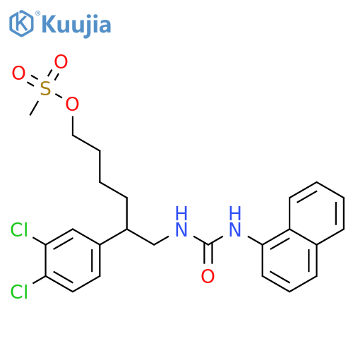 Urea,N-[2-(3,4-dichlorophenyl)-6-[(methylsulfonyl)oxy]hexyl]-N'-1-naphthalenyl- structure