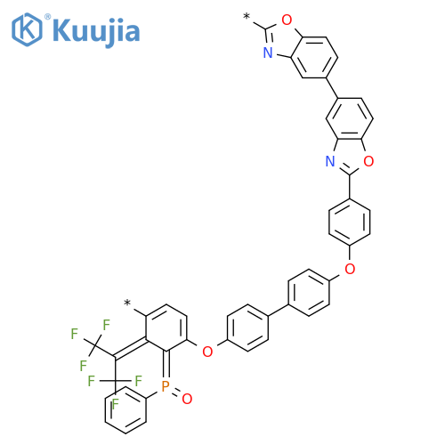 Poly[2,5-benzoxazolediyl[2,2,2-trifluoro-1-(trifluoromethyl)ethylidene]-5,2-benzoxazolediyl-1,4-phenyleneoxy-1,4-phenylene(phenylphosphinylidene)-1,4-phenyleneoxy-1,4-phenylene] structure