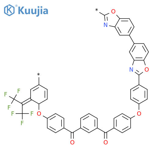 POLY[2,5-BENZOXAZOLEDIYL[2,2,2-TRIFLUORO-1-(TRIFLUOROMETHYL)ETHYLIDENE]-5,2-BENZOXAZOLEDIYL-1,4-PHENYLENEOXY-1,4-PHENYLENECARBONYL-1,3-PHENYLENECARBONYL-1,4-PHENYLENEOXY-1,4-PHENYLENE] structure