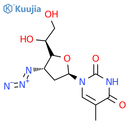 2,4(1H,3H)-Pyrimidinedione,1-(3-azido-2,3-dideoxy-a-L-lyxo-hexofuranosyl)-5-methyl- structure