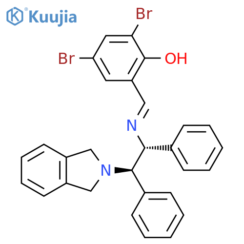 2,4-Dibromo-6-[(E)-[[(1R,2R)-2-(isoindolin-2-yl)-1,2-diphenylethyl]imino]methyl]phenol structure