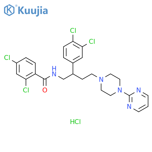 Benzamide, 2,4-dichloro-N-[2-(3,4-dichlorophenyl)-4-[4-(2-pyrimidinyl)-1-piperazinyl]butyl]-, hydrochloride (1:1) structure