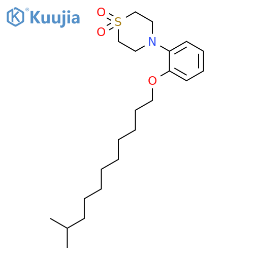 Thiomorpholine, 4-[(isododecyloxy)phenyl]-, 1,1-dioxide structure