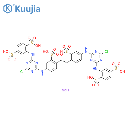 1,4-Benzenedisulfonic acid, 2,2'-[1,2-ethenediylbis[(3-sulfo-4,1-phenylene)imino(6-chloro-1,3,5-triazine-4,2-diyl)imino]]bis-, sodium salt (1:6) structure