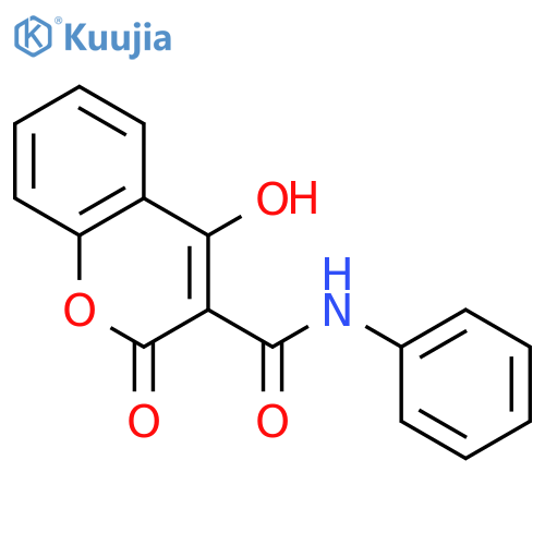 2H-1-Benzopyran-3-carboxamide, 4-hydroxy-2-oxo-N-phenyl- structure