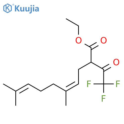 4,8-Decadienoic acid, 5,9-dimethyl-2-(trifluoroacetyl)-, ethyl ester, (Z)- structure