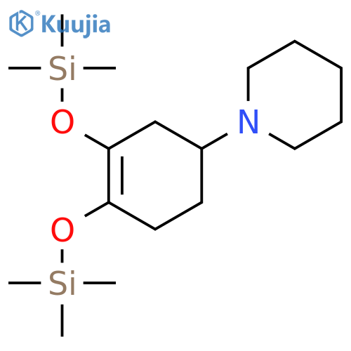 Piperidine, 1-[3,4-bis[(trimethylsilyl)oxy]-3-cyclohexen-1-yl]-, (±)- structure