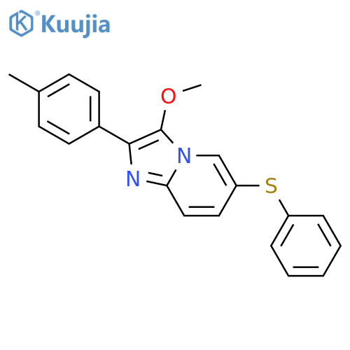 Imidazo[1,2-a]pyridine, 3-methoxy-2-(4-methylphenyl)-6-(phenylthio)- structure