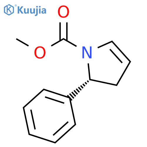 1H-Pyrrole-1-carboxylic acid, 2,3-dihydro-2-phenyl-, methyl ester, (R)- structure