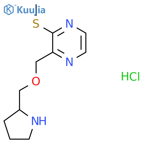 2-(Methylthio)-3-((pyrrolidin-2-ylmethoxy)methyl)pyrazine hydrochloride structure