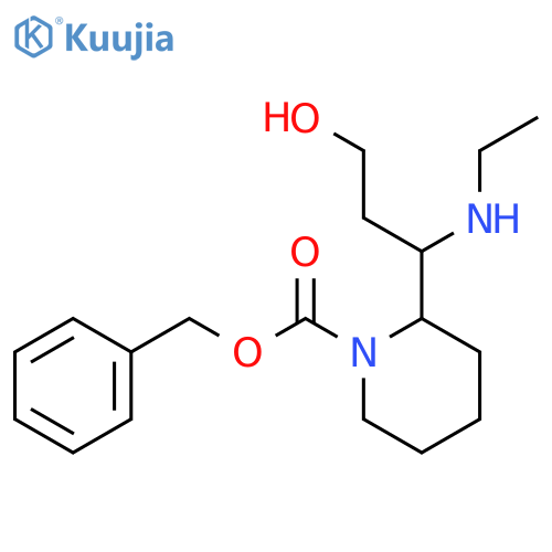 Benzyl 2-(1-(ethylamino)-3-hydroxypropyl)piperidine-1-carboxylate structure