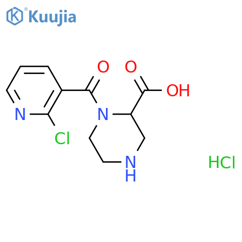 2-Piperazinecarboxylic acid, 1-[(2-chloro-3-pyridinyl)carbonyl]-, hydrochloride (1:1) structure