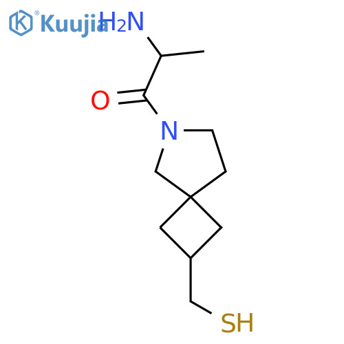 2-Amino-1-(2-(mercaptomethyl)-6-azaspiro[3.4]octan-6-yl)propan-1-one structure