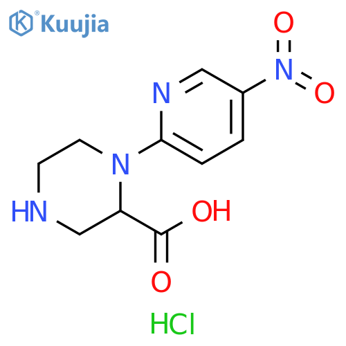 2-Piperazinecarboxylic acid, 1-(5-nitro-2-pyridinyl)-, hydrochloride (1:1) structure