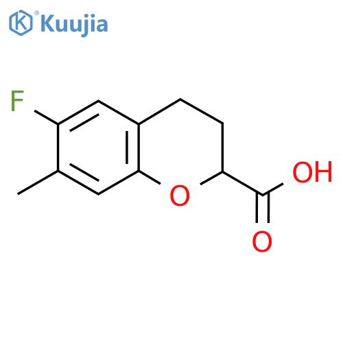 6-Fluoro-7-methylchroman-2-carboxylic acid structure