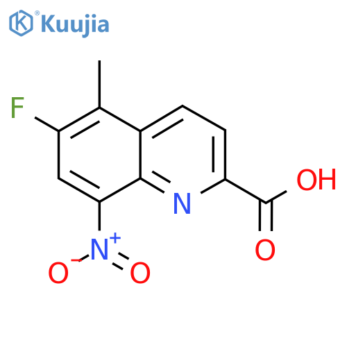 6-Fluoro-5-methyl-8-nitroquinoline-2-carboxylic acid structure