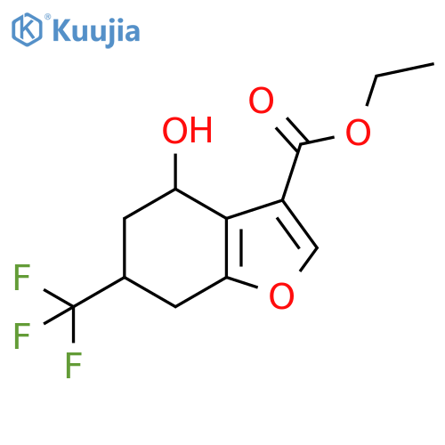 4-Hydroxy-6-trifluoromethyl-4,5,6,7-tetrahydro-benzofuran-3-carboxylic acid ethyl ester structure