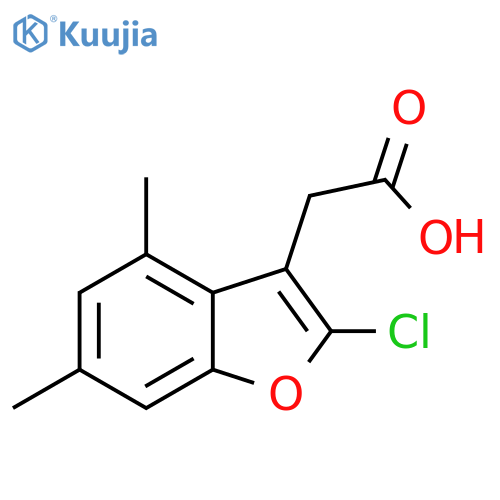 (2-Chloro-4,6-dimethyl-benzofuran-3-yl)-acetic acid structure