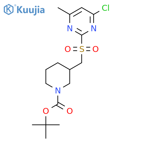 Tert-Butyl 3-(((4-chloro-6-methylpyrimidin-2-yl)sulfonyl)methyl)piperidine-1-carboxylate structure