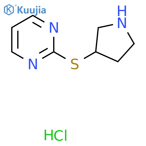 2-(pyrrolidin-3-ylsulfanyl)pyrimidine hydrochloride structure