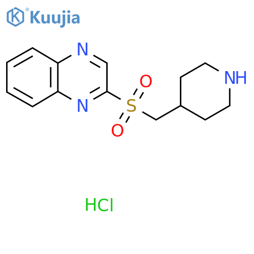 2-((Piperidin-4-ylmethyl)sulfonyl)quinoxaline hydrochloride structure
