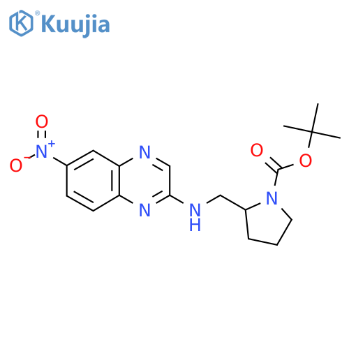 Tert-Butyl 2-(((6-nitroquinoxalin-2-yl)amino)methyl)pyrrolidine-1-carboxylate structure
