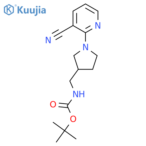 Tert-butyl ((1-(3-cyanopyridin-2-yl)pyrrolidin-3-yl)methyl)carbamate structure