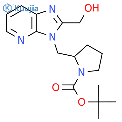 Tert-Butyl 2-((2-(hydroxymethyl)-3H-imidazo[4,5-b]pyridin-3-yl)methyl)pyrrolidine-1-carboxylate structure