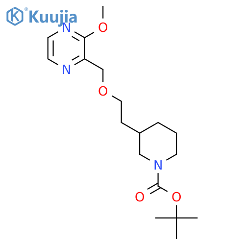 Tert-Butyl 3-(2-((3-methoxypyrazin-2-yl)methoxy)ethyl)piperidine-1-carboxylate structure