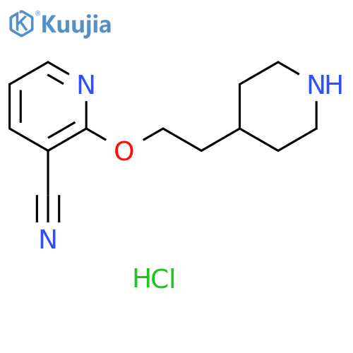 3-Pyridinecarbonitrile, 2-[2-(4-piperidinyl)ethoxy]-, hydrochloride (1:1) structure