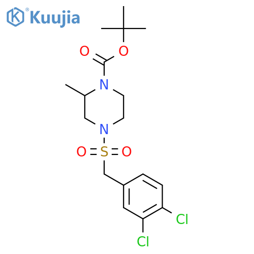 Tert-Butyl 4-((3,4-dichlorobenzyl)sulfonyl)-2-methylpiperazine-1-carboxylate structure
