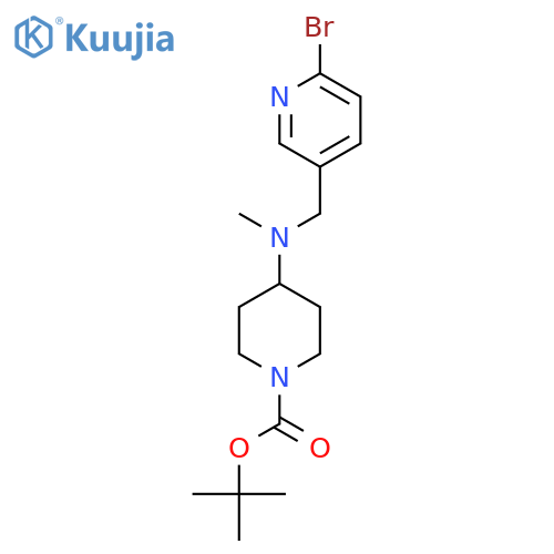 Tert-Butyl 4-(((6-bromopyridin-3-yl)methyl)(methyl)amino)piperidine-1-carboxylate structure