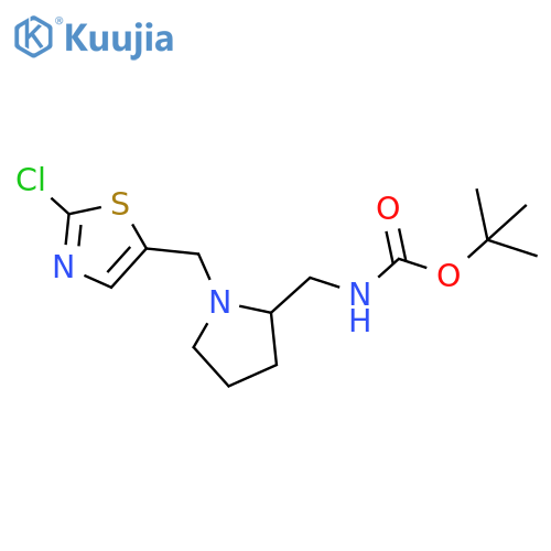Tert-butyl ((1-((2-chlorothiazol-5-yl)methyl)pyrrolidin-2-yl)methyl)carbamate structure