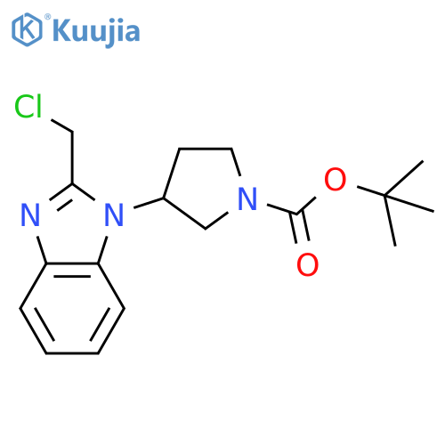 Tert-Butyl 3-(2-(chloromethyl)-1H-benzo[d]imidazol-1-yl)pyrrolidine-1-carboxylate structure
