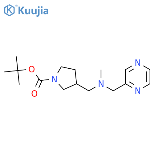 Tert-Butyl 3-((methyl(pyrazin-2-ylmethyl)amino)methyl)pyrrolidine-1-carboxylate structure