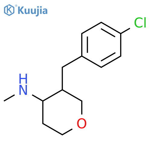 3-(4-Chlorobenzyl)-N-methyltetrahydro-2H-pyran-4-amine structure