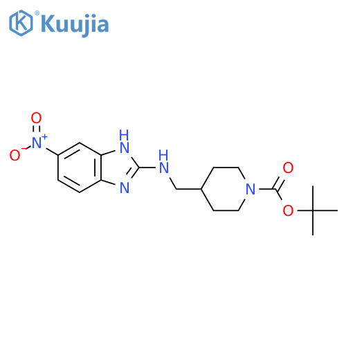 Tert-Butyl 4-(((5-nitro-1H-benzo[d]imidazol-2-yl)amino)methyl)piperidine-1-carboxylate structure