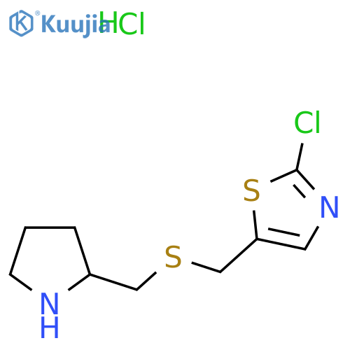 2-Chloro-5-(((pyrrolidin-2-ylmethyl)thio)methyl)thiazole hydrochloride structure