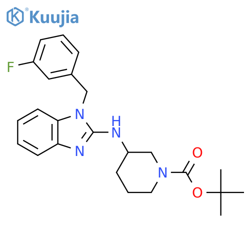 Tert-Butyl 3-((1-(3-fluorobenzyl)-1H-benzo[d]imidazol-2-yl)amino)piperidine-1-carboxylate structure