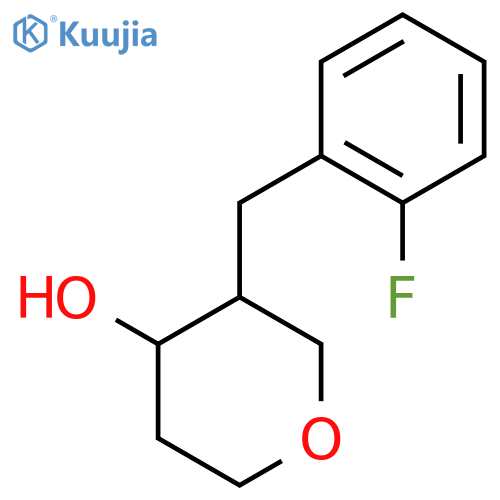 3-(2-Fluorobenzyl)tetrahydro-2H-pyran-4-ol structure
