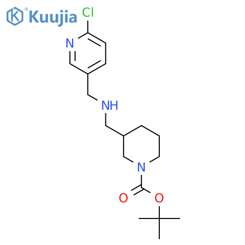Tert-Butyl 3-((((6-chloropyridin-3-yl)methyl)amino)methyl)piperidine-1-carboxylate structure