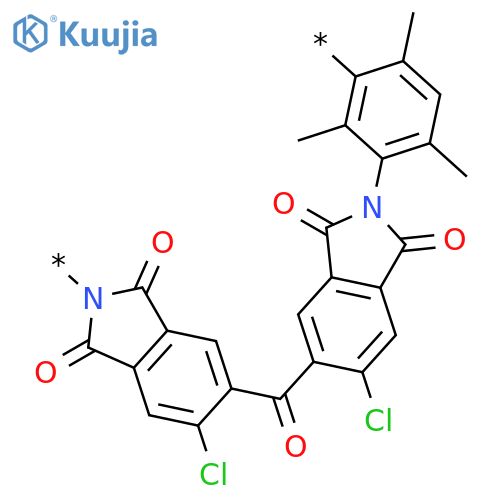 Poly[(6-chloro-1,3-dihydro-1,3-dioxo-2H-isoindole-2,5-diyl)carbonyl(6-chloro-1,3-dihydro-1,3-dioxo-2H-isoindole-5,2-diyl)(2,4,6-trimethyl-1,3-phenylene)] structure