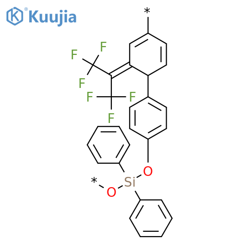 Poly[oxy(diphenylsilylene)oxy-1,4-phenylene[2,2,2-trifluoro-1-(trifluoromethyl)ethylidene]-1,4-phenylene] structure