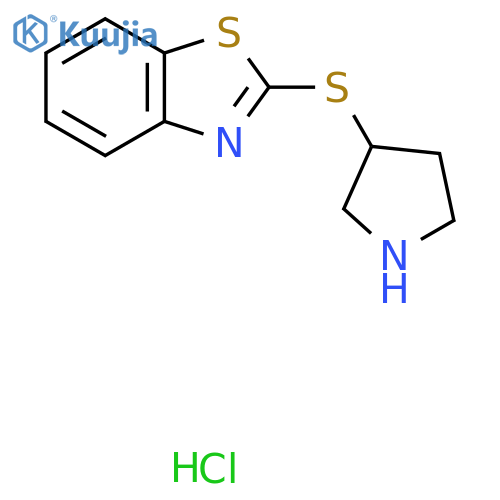 2-(pyrrolidin-3-ylsulfanyl)-1,3-benzothiazole hydrochloride structure